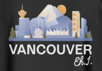 Vancouver skyline shirt with Eh.I. lettering